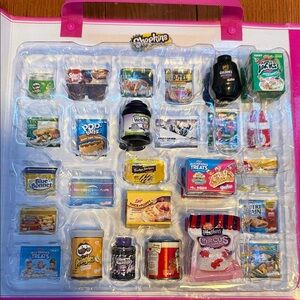 Shopkins Mini Grocery Playset with Pink Handle and White Case